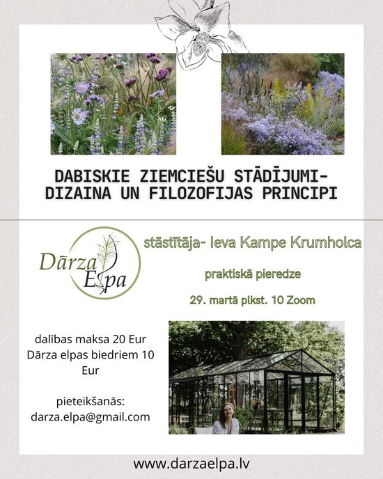 Lekcija Zoom- Dabiskie ziemciešu stādījumi, dizaina un filozofijas principi